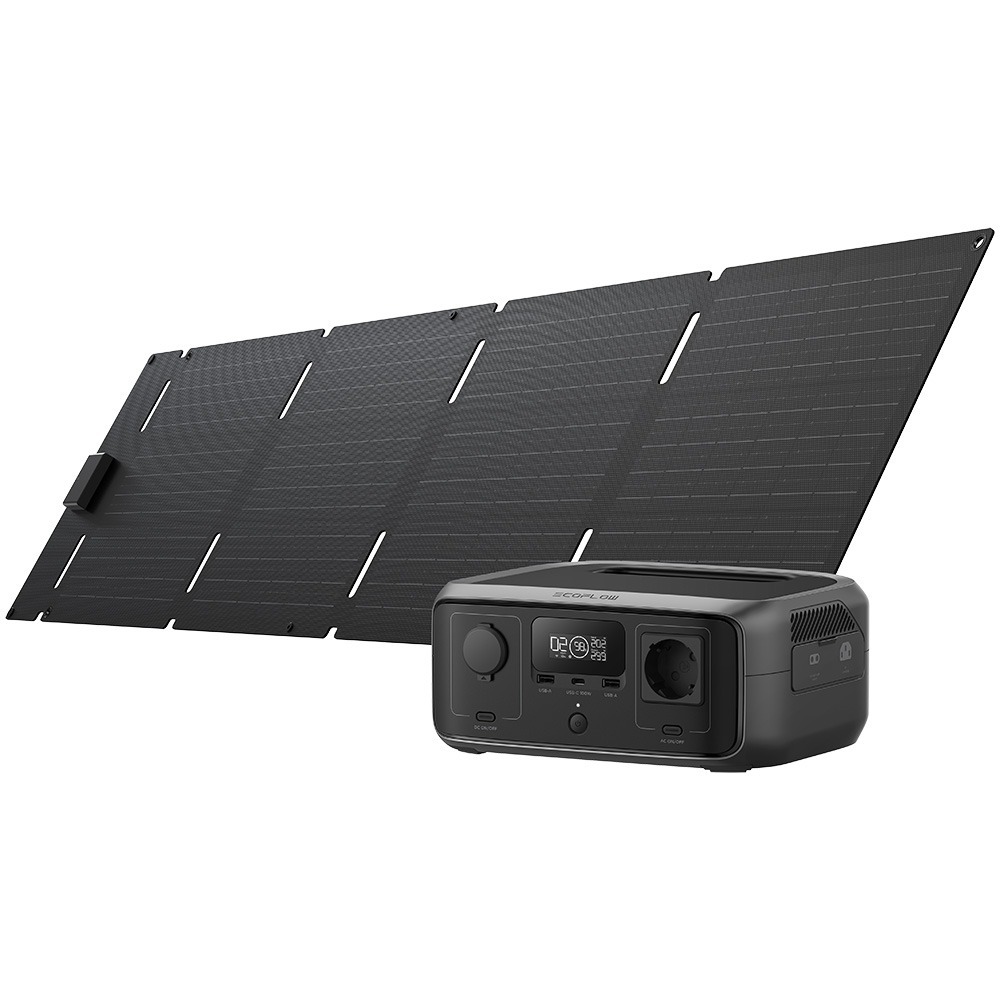 EcoFlow RIVER 3 + panneau solaire pliable 60W avec USB-C